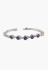 very nice silver natural amethyst birthstone bracelet